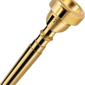 7C Trumpet Mouthpiece – Gold Plated Brass Compatible with Beginners and Professionals – Trumpet Accessories