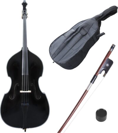 Cecilio CDB Size 4/4 Black Upright Double Bass with an Adjustable Bridge, Bow, Rosin, and Gig Bag Cecilio CDB Size 4/4 Black Upright Double Bass with an Adjustable Bridge, Bow, Rosin, and Gig Bag