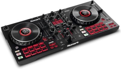 Numark Mixtrack Platinum Serato Control, DJ Mixer, Built-in Audio Interface, FX Paddles, 4 Decks + Jog Wheel Displays Numark Mixtrack Platinum Serato Control, DJ Mixer, Built-in Audio Interface, FX Paddles, 4 Decks + Jog Wheel Displays