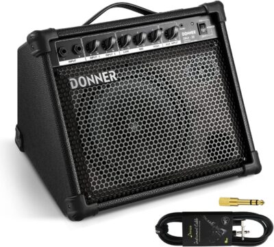 Donner DKA-20 Keyboard Amplifier 20 Watt Keyboard AMP with Aux in and Two Channels, Bass Guitar Amp, Piano Amplifier, Electronic Drum Speaker Support for Microphone Input Donner DKA-20 Keyboard Amplifier 20 Watt Keyboard AMP with Aux in and Two Channels, Bass Guitar Amp, Piano Amplifier, Electronic Drum Speaker Support for Microphone Input