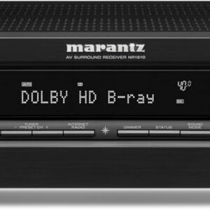 Marantz NR1510 UHD AV Receiver  Slim 5.2 Channel Home Theater Amplifier, Dolby TrueHD and DTS-HD Master Audio | Alexa Compatible | Stream Music via Wi-Fi, Bluetooth and HEOS Black