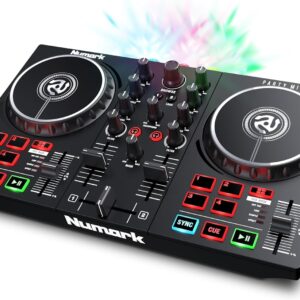 Numark Party Mix DJ Controller with Lights, 2 Decks, Mixer, Audio Interface and (Serato Lite)
