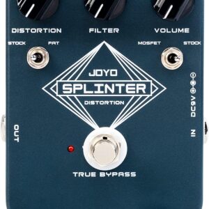JOYO Distortion Guitar Effect Pedal with Selectable MOSFET & FAT Clipping Thick Boost Distortion – True Bypass (SPLINTER JF-21)