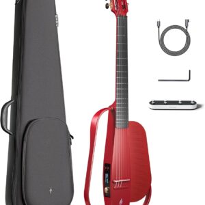 Enya Acoustic-Electric Carbon Fiber Classical Nylon String Travel Guitar NEXG 2N with 50W Wireless Speaker, Thickened Gig Bag, Footswitch Pedal, Charging Cable, Adjusting Wrench