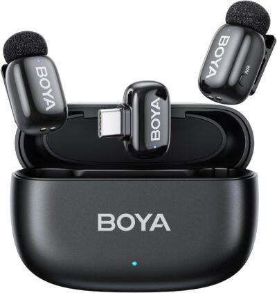 BOYA mini Wireless Lavalier Microphone for Android/Tablets/PC with USB C Plug,Noise Reduction,30H Battery Life with Charging Case,AI Voice Changer,Lapel Microphone Wireless for Video Recording Podcast BOYA mini Wireless Lavalier Microphone for Android/Tablets/PC with USB C Plug,Noise Reduction,30H Battery Life with Charging Case,AI Voice Changer,Lapel Microphone Wireless for Video Recording Podcast
