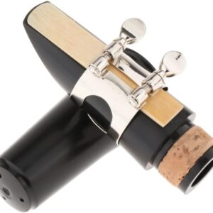 Clarinet Mouthpiece Kit with Metal Ligature, One Bb Clarinet 2.5 Strength Reeds and Plastic Cap for Clarinet Mouthpiece Woodwinds Instrument