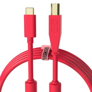 DJ TechTools Chroma Cable: Audio Optimised USB-C to USB-B Cable with 56K Resistance (Red)
