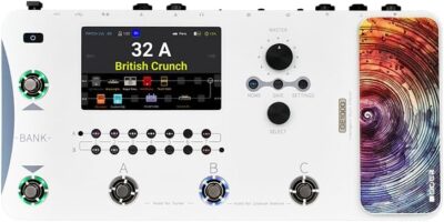 MOOER GE1000 Li White Guitar Mutieffects Pedal Dual Effects Chains Processor with AI Equalization, 5" Touch Screen, 300+ Effects, Third-brand IRs, Stereo Sound Out Put, XLR, MIDI Port, Guitar/Bass