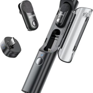 BOYA Magic Wireless Mini Microphones for iPhone 15-16/Android, 4 Form-in-1 Mic, 7g Lightweight, AI Noise Reduction, 48kHz/24bit, APP Control, 328ft Range, Microphone for Recording (Stand not included)