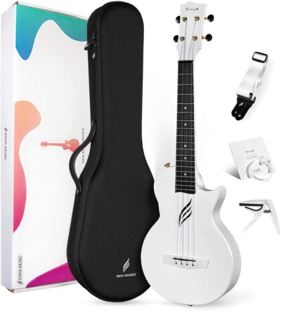 Enya Tenor Ukulele 26 Inch Carbon Fiber Cutaway Travel Ukelele for Adult with Beginner Bundle Kit Including Case, Strap, Capo and StringsNova U Pro White Enya Tenor Ukulele 26 Inch Carbon Fiber Cutaway Travel Ukelele for Adult with Beginner Bundle Kit Including Case, Strap, Capo and StringsNova U Pro White