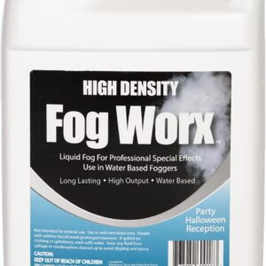FogWorx Extreme High Density Fog Juice Gallon – Long Lasting, High Output, Odorless Water Based Fog Machine Fluid – for 400 Watt to 1500 Watt Machines