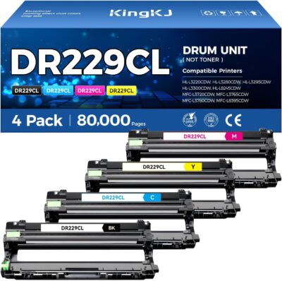 DR229CL Drum Unit (Not Toner)4-Pack Replacement Compatible for Brother DR-229CL Imaging Drum MFC-L3720CDW MFC-L3780CDW HL-L3220CDW HL-L3280CDW HL-L3300CDW HL-L3295CDW L8245CDW MFC-L8395CDW Printer Set DR229CL Drum Unit (Not Toner)4-Pack Replacement Compatible for Brother DR-229CL Imaging Drum MFC-L3720CDW MFC-L3780CDW HL-L3220CDW HL-L3280CDW HL-L3300CDW HL-L3295CDW L8245CDW MFC-L8395CDW Printer Set
