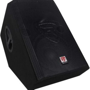 Rockville RSM12P 1000 Watt 2-Way Passive Stage Floor Monitor Speaker, 12″, 8-Ohm, Wide Sound Dispersion, Durable MDF Cabinet, for Live Performances and Bands