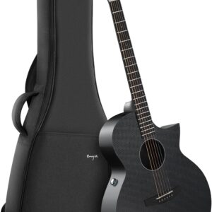 Enya Acoustic Electric Guitar Carbon Fiber X3 Pro Travel Guitar AcousticPlus 41 Full-Sized Guitar Bundle with Gig Bag, Instrument Cable & USB Type-C Charging Cable(X3 PRO)
