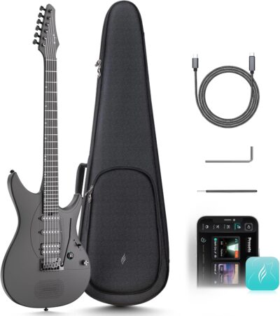 Enya Electric Guitar Inspire 39" Smart Electric Carbon Fiber Guitarra with 15W Wireless Speaker, 20 Distinct Tones, Onboard Presets, Charging Cable, Adjusting Wrench, and Gig Bag