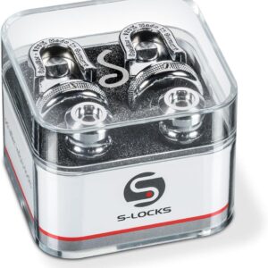 Schaller S Locks Guitar Strap Locks and Buttons (Pair) Chrome
