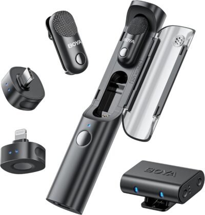 BOYA Magic Wireless Mini Microphones for iPhone/Android/PC/Camera, 4 Form-in-1 Mic, 7g Lightweight,AI Noise Reduction, 48kHz/24bit,APP Control, 328ft Range,Microphone for Recording(Stand not included) BOYA Magic Wireless Mini Microphones for iPhone/Android/PC/Camera, 4 Form-in-1 Mic, 7g Lightweight,AI Noise Reduction, 48kHz/24bit,APP Control, 328ft Range,Microphone for Recording(Stand not included)