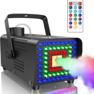 Fansteck Fog Machine, Smoke Machine with 72 LED Lights Effect, 500W and 2000CFM Fog with Wireless Remote Control, Perfect for Indoor Outdoor Wedding, Halloween, Party and Stage Effect