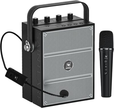 WinBridge S97 60W Bluetooth Speaker Mic Powerful Wireless Voice Amplifier with Dual Microphones, Portable PA System & Karaoke Machine for Teachers, Sound Effects, Guitar Input, High Bass