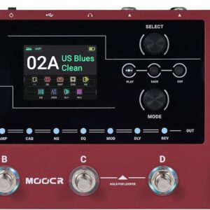 MOOER GE150 Pro Li Guitar Amp Modelling Multi Effects PedalBuilt-in Battery with 200 Presets, 151 Effects, 55 Amp Models, 26 Cab Sims, 10 IR Slots, 4 Footswitches