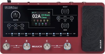 MOOER GE150 Pro Li Guitar Amp Modelling Multi Effects PedalBuilt-in Battery with 200 Presets, 151 Effects, 55 Amp Models, 26 Cab Sims, 10 IR Slots, 4 Footswitches