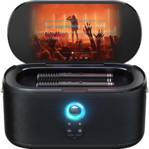 Karaoke Machine for Adults, with Lyrics Display, 10.1″ Screen, 280W, 2+2 Channel, 2 Wireless Microphone, Autotune EQ, Self-Charging, Portable Home Karaoke System with KaraFun Prime, HDMI for TV