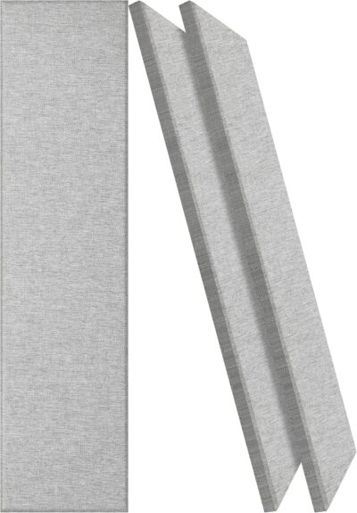 BUBOS 2 PCS Acoustic Panels,47.2''x11.8'' Fabric Soundproof Wall Panels,Self-adhesive Sound Absorbing Panels for Studios, Office, Home Theater, Fabric-Clad-N Light Grey