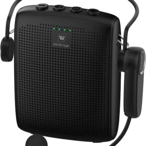 WinBridge Wireless Voice Amplifier for Teachers with Bluetooth Headset Microphone and Waistand, Bluetooth Voice Amplifier, Portable Meagaphone Speaker Mic, Back to Shool Supplies, 15W|1500mAh WB002 WinBridge Wireless Voice Amplifier for Teachers with Bluetooth Headset Microphone and Waistand, Bluetooth Voice Amplifier, Portable Meagaphone Speaker Mic, Back to Shool Supplies, 15W|1500mAh WB002