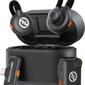 Hollyland Lark M2S Mini Combo (Camera RX+Type-C RX) Wireless Microphone for Camera/iPhone/Android/Laptop, 7g Lightweight, Titanium Clip, 300m Range, Content Creators, Online-Teaching, Streaming