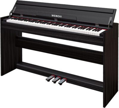 WENCAI 88 Key Electric Piano Velocity-Sensitive Keyboard, 88 Keys Home Upright Digital Pianos, Wooden Electronic Piano for Beginner Adult with 3 Pedals, Supports USB-MIDI/Wireless Connect, Black WENCAI 88 Key Electric Piano Velocity-Sensitive Keyboard, 88 Keys Home Upright Digital Pianos, Wooden Electronic Piano for Beginner Adult with 3 Pedals, Supports USB-MIDI/Wireless Connect, Black