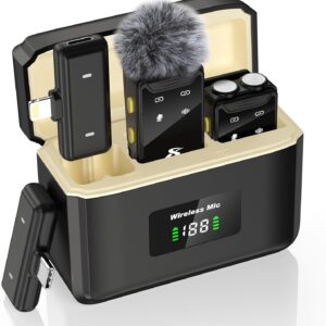 PQRQP Mini Microphone for iPhone, Android(Lightning/USB C), 80 H Battery Life, Hi-Fi Audio, 48kHz/24-bit, Wireless Microphones with Noise Cancellation for Video Recording, Streaming, 164ft Range PQRQP Mini Microphone for iPhone, Android(Lightning/USB C), 80 H Battery Life, Hi-Fi Audio, 48kHz/24-bit, Wireless Microphones with Noise Cancellation for Video Recording, Streaming, 164ft Range