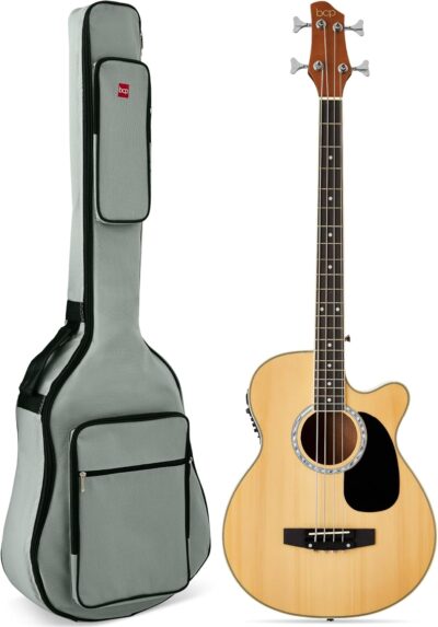 Best Choice Products Acoustic Electric Bass Guitar, Full Size 4 String, Fretted Bass Guitar w/Padded Gig Bag - Natural Best Choice Products Acoustic Electric Bass Guitar, Full Size 4 String, Fretted Bass Guitar w/Padded Gig Bag - Natural