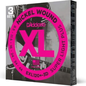 D’Addario Guitar Strings – XL Nickel Electric Guitar Strings – EXL120+-3D – Perfect Intonation, Consistent Feel, Reliable Durability – For 6 String Guitars – 9.5-44 Super Light Plus, 3-Pack D’Addario Guitar Strings – XL Nickel Electric Guitar Strings – EXL120+-3D – Perfect Intonation, Consistent Feel, Reliable Durability – For 6 String Guitars – 9.5-44 Super Light Plus, 3-Pack