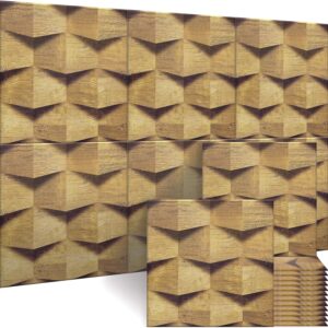 BUBOS Large Acoustic Panels,6 Pack Wood-Pattern Printing Soundproof Wall Panels, Total Size 70.8 x 47.2 Inches Self-Adhesive Decorative Sound Absorbing Panels for Studio, Home,3D Geometric Weave BUBOS Large Acoustic Panels,6 Pack Wood-Pattern Printing Soundproof Wall Panels, Total Size 70.8 x 47.2 Inches Self-Adhesive Decorative Sound Absorbing Panels for Studio, Home,3D Geometric Weave