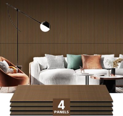 4 Pack Wood Panels for Wall - 47.2"23.6" Wood Slat Acoustic Panels for Wall, Soundproof Panels, 3D Fluted Panels for Interior Wall Decor (Walnut) 4 Pack Wood Panels for Wall - 47.2"23.6" Wood Slat Acoustic Panels for Wall, Soundproof Panels, 3D Fluted Panels for Interior Wall Decor (Walnut)