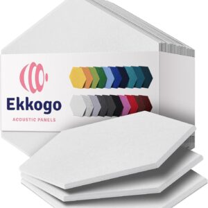 Acoustic Panels 12-Pack Soundproof Wall Panels 14"X12.1"X0.4" Sound Panels High Density Sound Dampening Panels - [White Hexagon]
