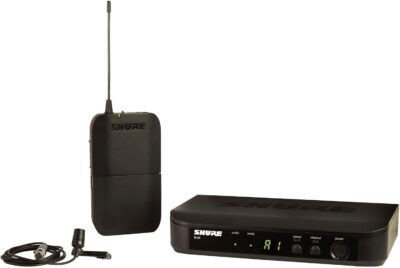 Shure BLX14/CVL Wireless Microphone System - 14-Hour Battery Life, 300 ft Range, UHF | Includes CVL Lavalier Mic, Bodypack Transmitter, Single Channel Receiver | H11 Band (BLX14/CVL-H11)
