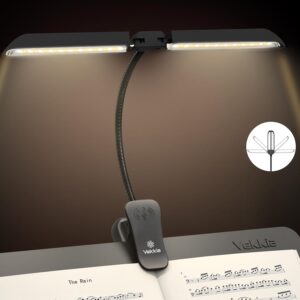 Vekkia 64 Led Rechargeable Music Stand Light – Folding Clip On Piano Lamp, Portable Professional with 5 Brightness3 Color Temperature for Grand Piano and Book Reading
