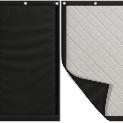 Soundproof Blanket 70" x 40"  Heavy-Duty Sound Dampening Curtain with Grommets, Wall Hooks  Waterproof Sound Absorbing Curtains for Studio, Home, Office  1 Pack, Black