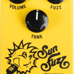 StewMac Sun Fuzz Pedal  Classic 60s-Inspired Fuzz with True Bypass, Silicon BC108 Transistor, Volume, Fuzz & Tone Controls  Bias and Clean Trim Pots