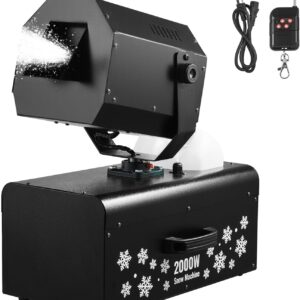 VEVOR Snow Machine, High Output 70 Wide Coverage 2000W Snow Maker Machine with 2 Remotes Control, 90 Shaking Head Jet Foam Machine Snow Spraying Machine for Christmas Parties Wedding Stage Effect