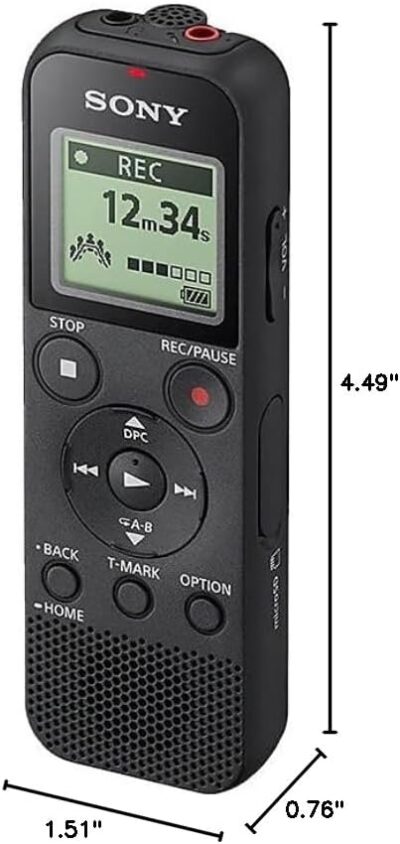 Sony ICD-PX370 Mono Digital Voice Recorder with Built-In USB Voice Recorder,black