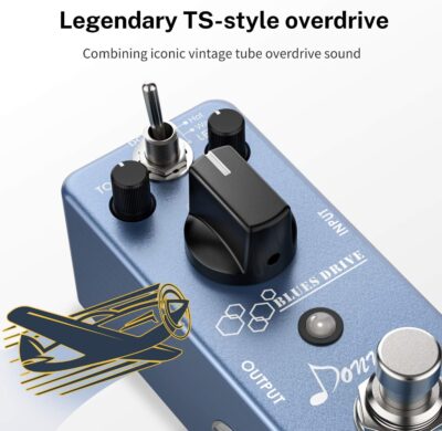 Donner Overdrive Guitar Pedal, Blues Drive Vintage Overdrive Effect Warm/Hot Modes for Pedal Boards Electric Guitar, True Bypass