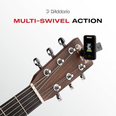 DAddario Eclipse Headstock Clip On Guitar Tuner, PW-CT-17BK, Black