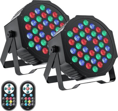 U`King LED Par Lights DJ Stage Light Corded RGB 36 LED with Sound Activated Control DJ Uplighting for Wedding Party Club Christmas Stage Lighting (2 Packs) U`King LED Par Lights DJ Stage Light Corded RGB 36 LED with Sound Activated Control DJ Uplighting for Wedding Party Club Christmas Stage Lighting (2 Packs)