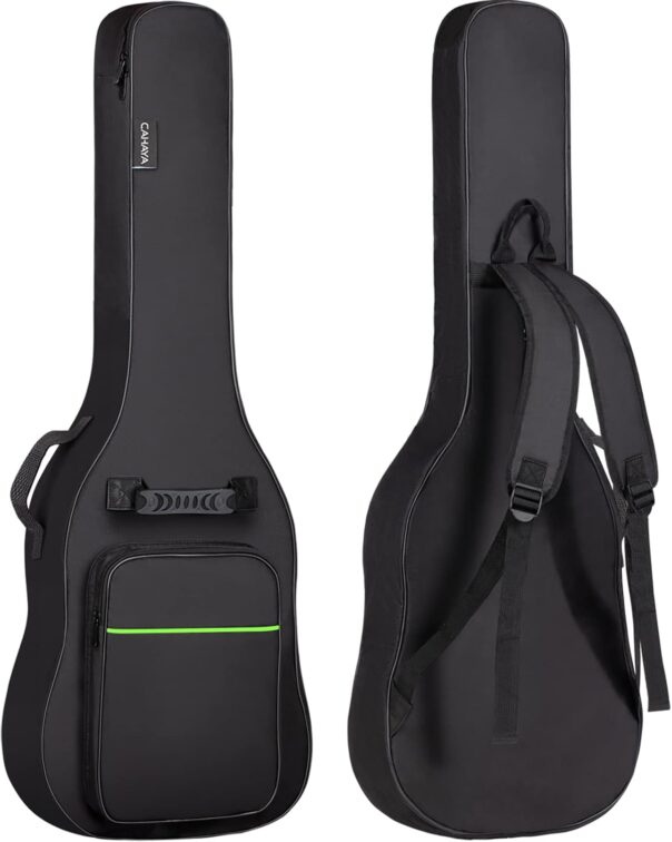 CAHAYA Electric Guitar Bag Gig Bag Case 0.3in Thick Padding Backpack Soft Electric Guitar Case Green CY0293