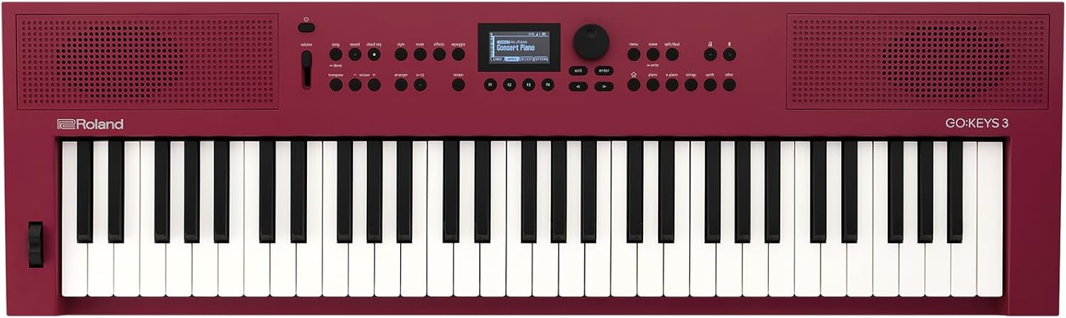 Roland GO:KEYS 3 Music Creation Keyboard | 61-Note Keyboard | Built-In Stereo Speakers | Bluetooth Audio/MIDI Support for Music Streaming – Dark Red Roland GO:KEYS 3 Music Creation Keyboard | 61-Note Keyboard | Built-In Stereo Speakers | Bluetooth Audio/MIDI Support for Music Streaming – Dark Red