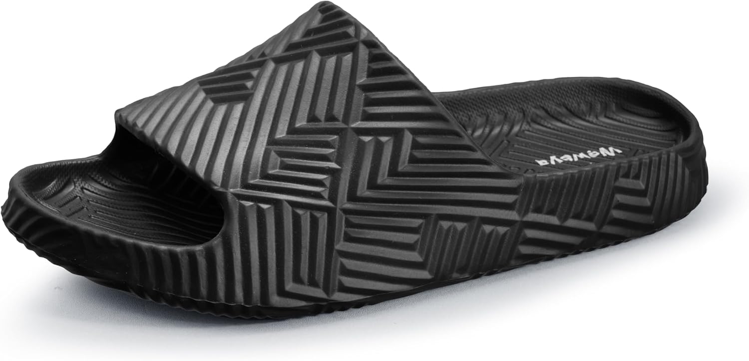 Weweya Slides for Women and Men – Bathroom Shower Shoes – Non Slip House Slippers – Lightweight Beach Sandals