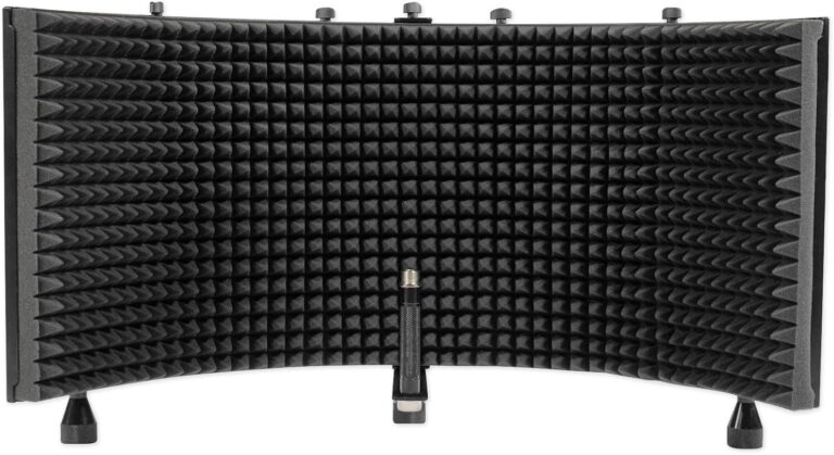 Rockville ROCKSHIELD 3 Studio Mic Isolation Shield, 2 Acoustic Foam, 5 Panels, Vented Back, Desktop & Stand Mountable, for Recording & Podcasting