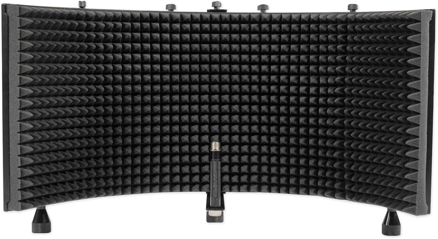 Rockville ROCKSHIELD 3 Studio Mic Isolation Shield, 2 Acoustic Foam, 5 Panels, Vented Back, Desktop & Stand Mountable, for Recording & Podcasting